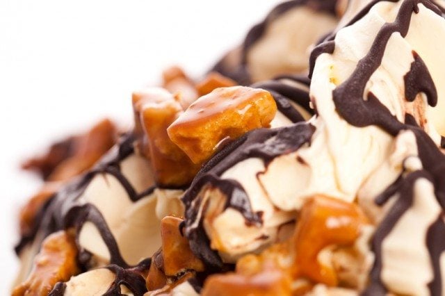 ice cream, caramel, chocolate
