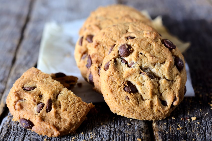 chocolate chip cookies, packaged