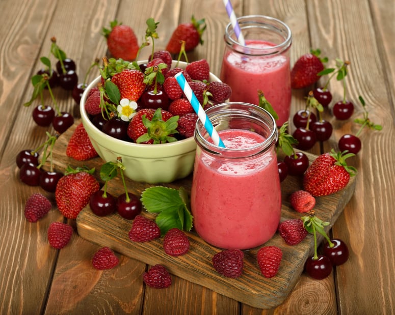 a berry smoothie is one of several cool breakfast recipes