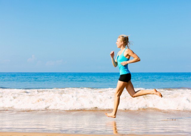 a woman exercising