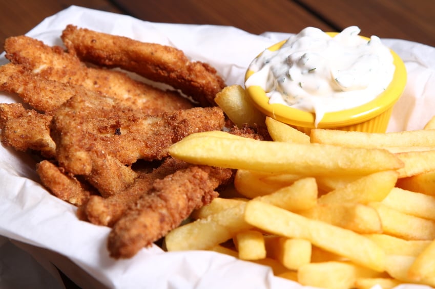 chicken tenders and fries