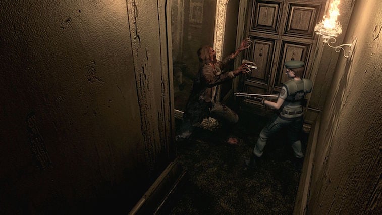 Zombies attack in Resident Evil HD Remaster