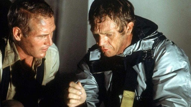 Steve McQueen and Paul Newman in The Towering Inferno Steve McQueen and Paul Newman in The Towering Inferno