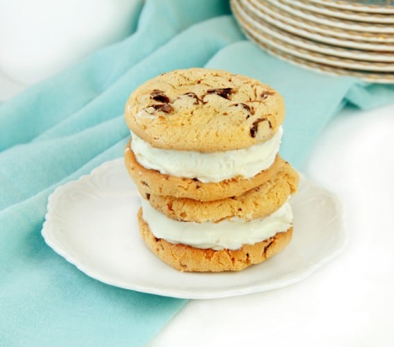 Chocolate Chip Cookie Ice Cream Sandwiches