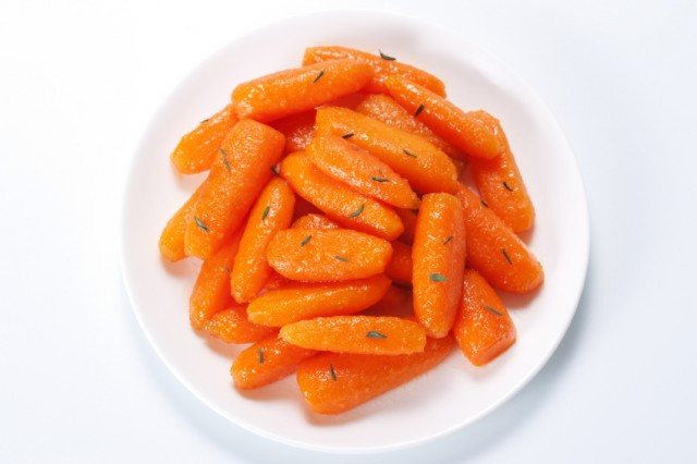 Honey glazed baby carrots