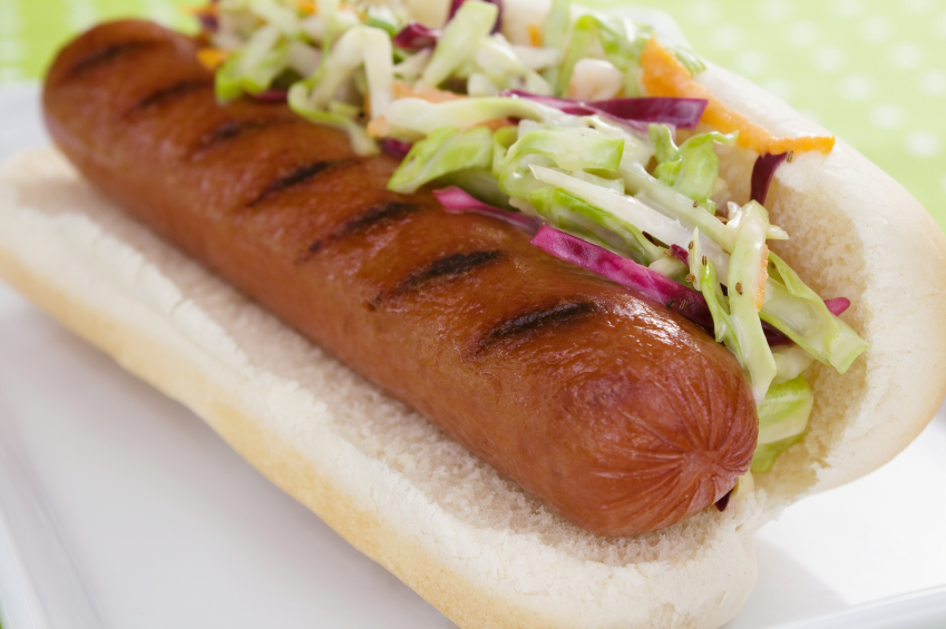 hot dog, slaw