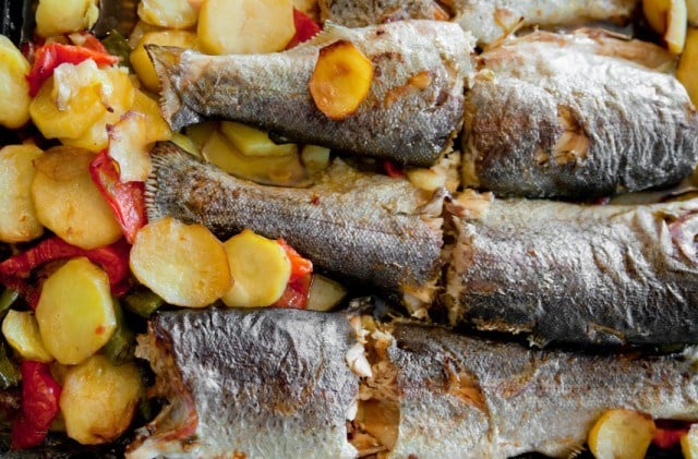 trout and potatoes