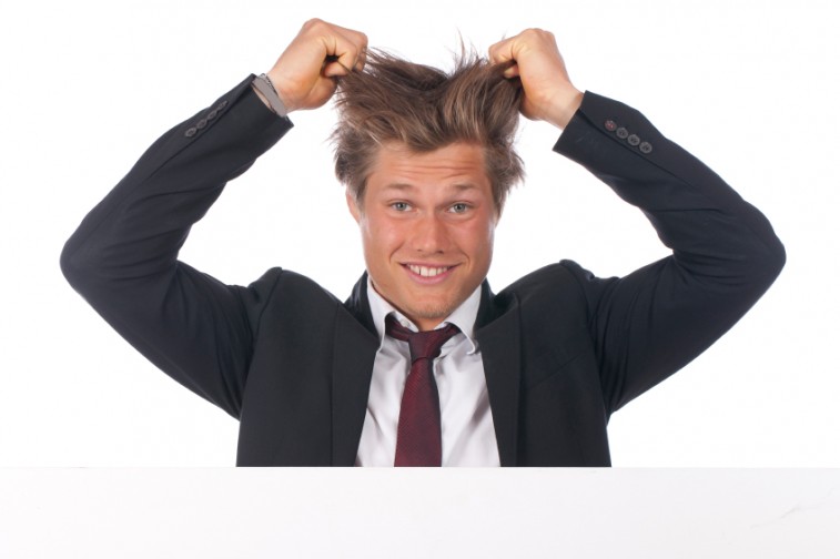 A man with crazy hair
