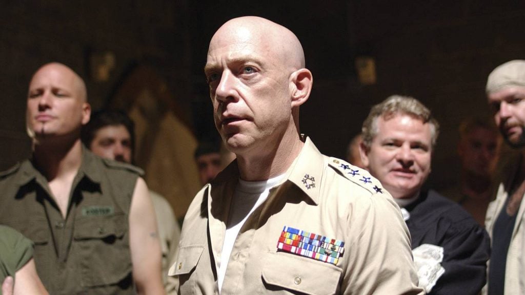 JK Simmons wearing a military officer's uniform on Oz