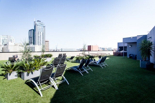 Roof deck at the Space Hotel, Melbourne