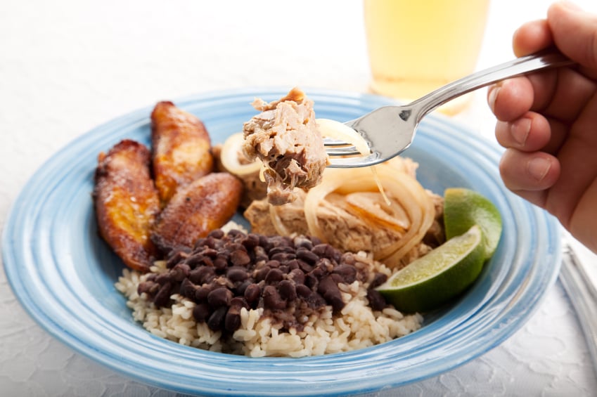 Cuban marinated pork and rice