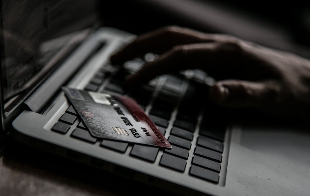 Laptop and credit card