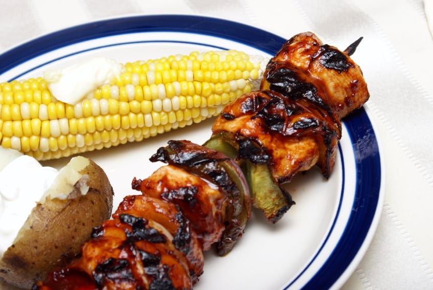 glazed chicken kebabs