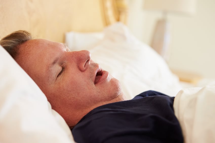 A man suffering from sleep apnea