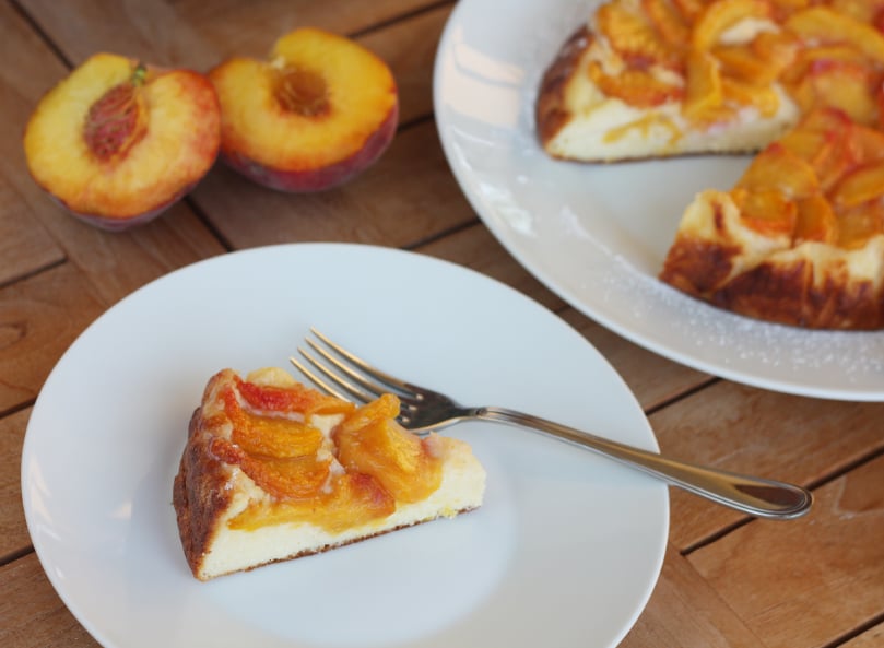 peach upside-down cake
