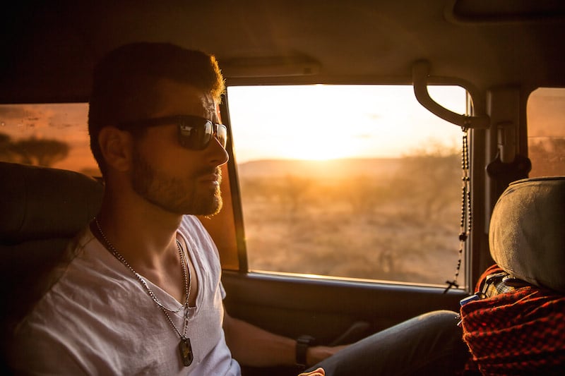 Man, car, beard