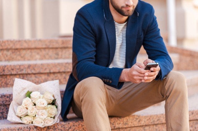 a man texting