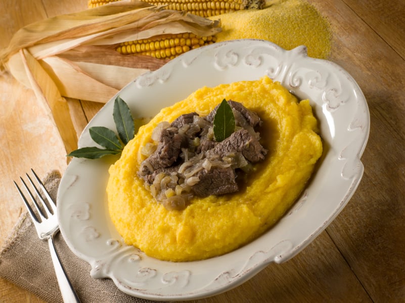 braised pork, polenta