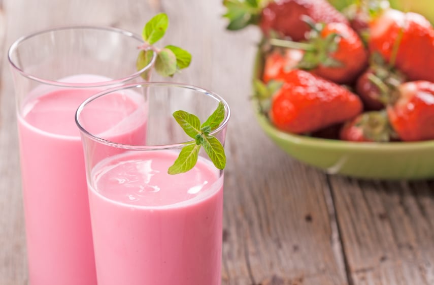 Strawberry banana milkshake