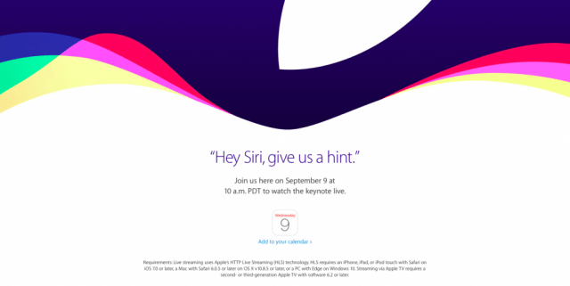 Apple iPhone event scheduled for September 9