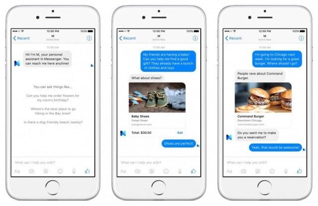 Facebook M personal assistant