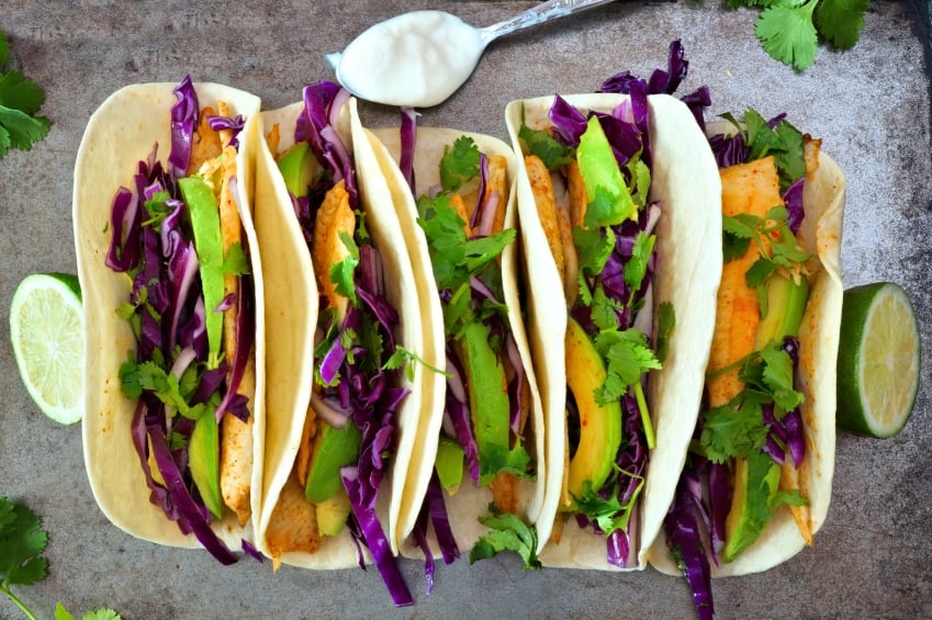fish tacos with sour cream