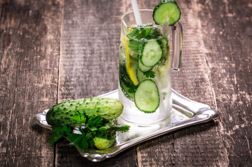 cucumber drink, lemon, cocktail