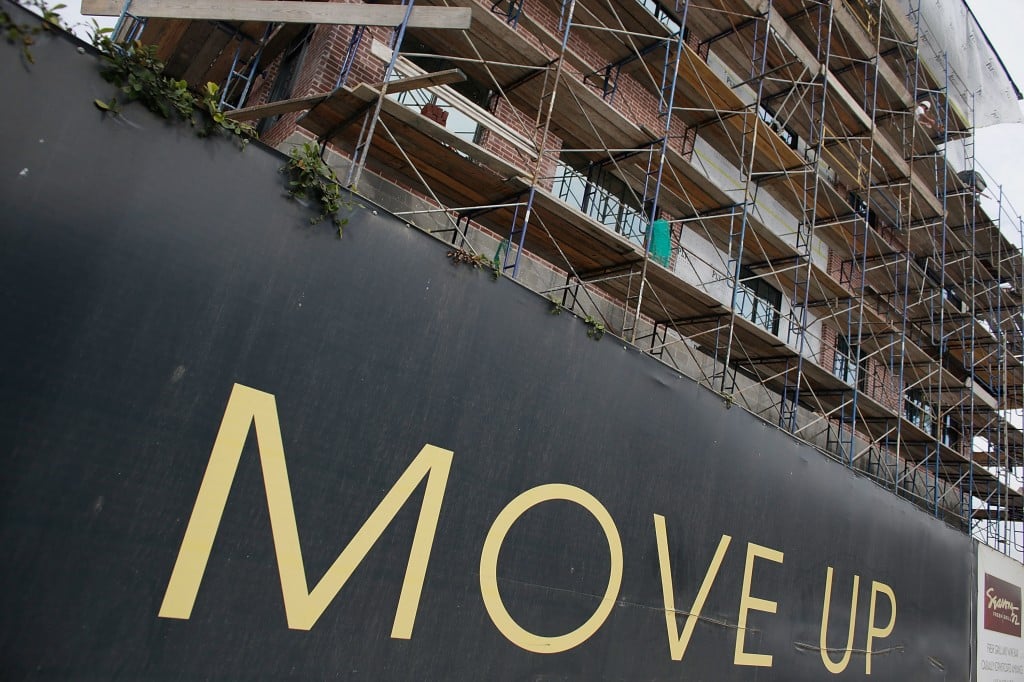 An apartment building under construction