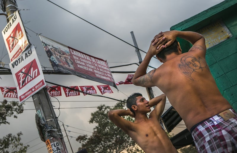 Gang members in San Salvador