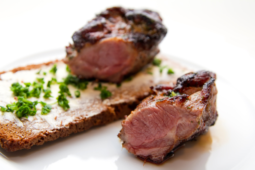 medium-rare lamb