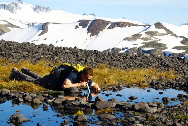 LifeStraw being used