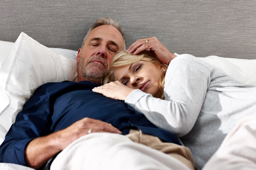 couple, bed, sleeping
