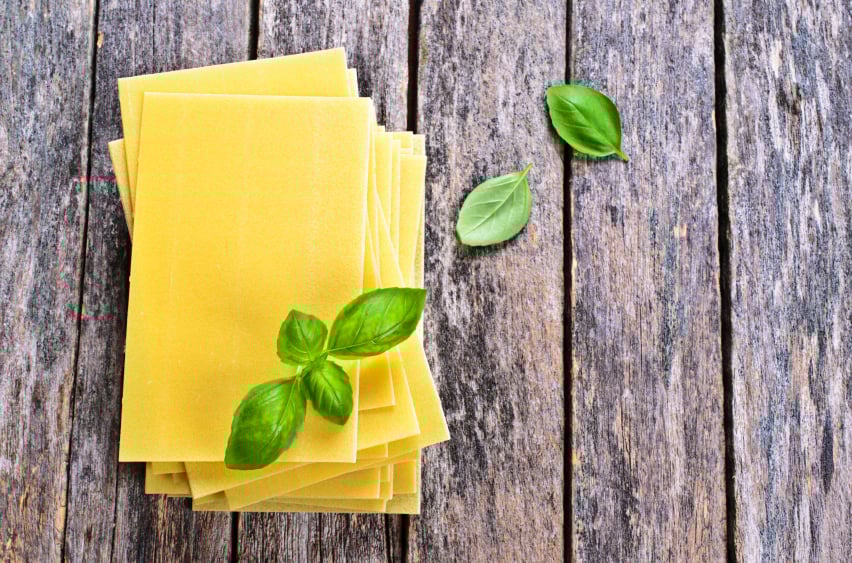 lasagna noodles and basil