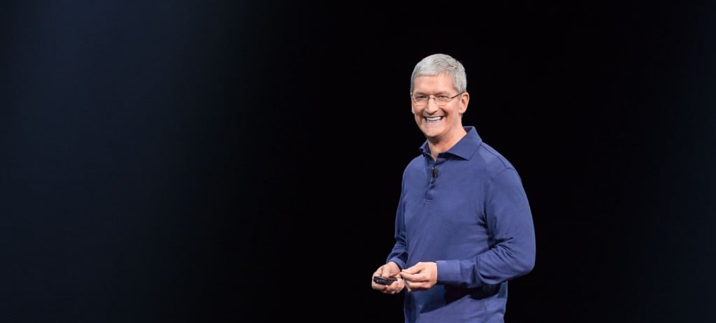 Tim Cook during the WWDC keynote in June 2015