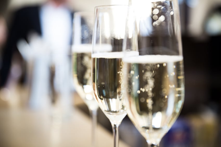 champagne glasses, bar