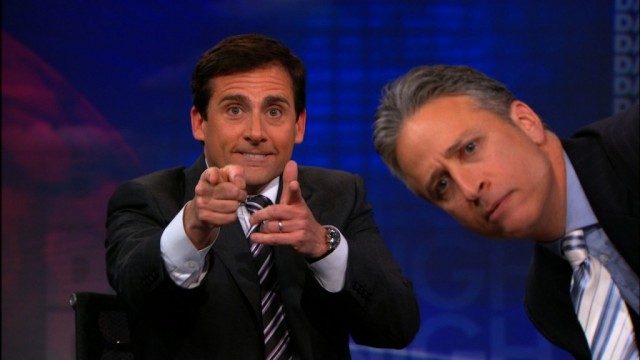 Steve Carell and Jon Stewart