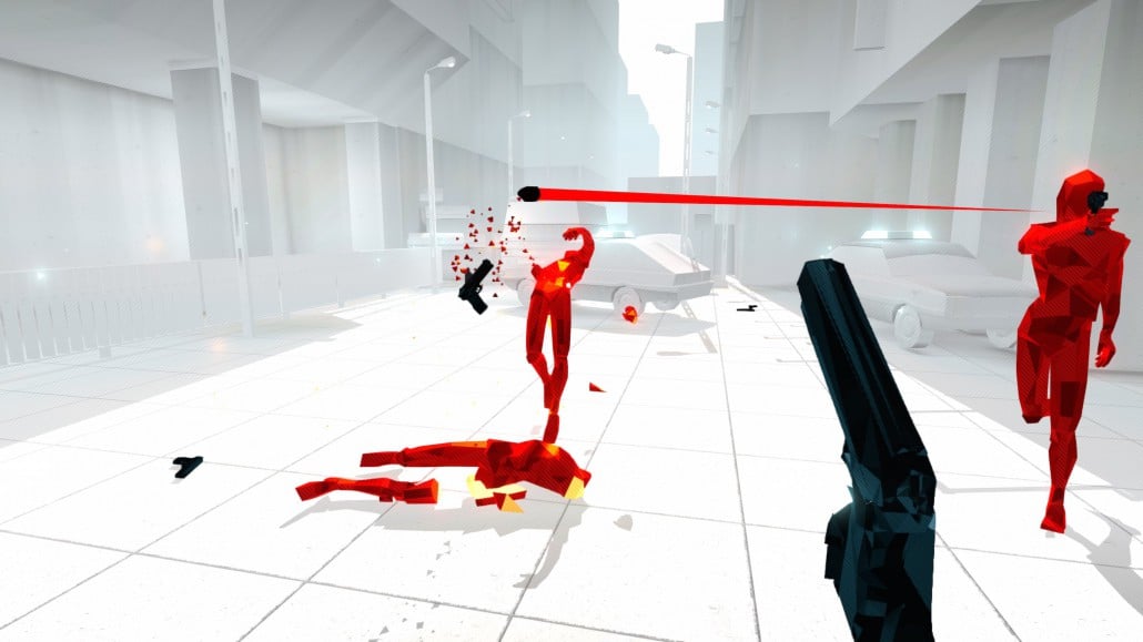 a slowed down gunshot in SUPERHOT