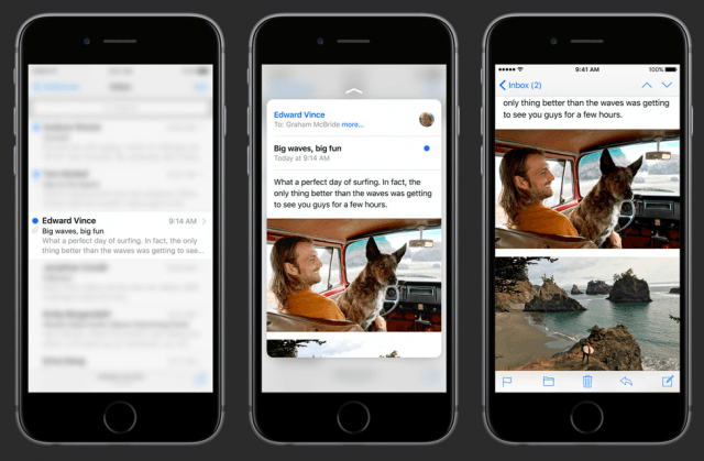 3D Touch gestures Peek and Pop on iPhone 6s