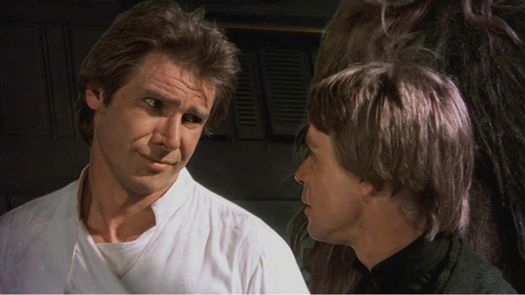 Harrison Ford and Mark Hamill in 'Return of the Jedi'