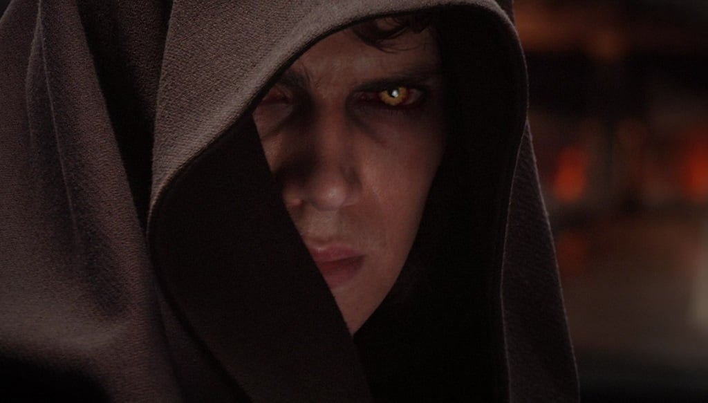 Actor Hayden Christensen looking glum as Anakin