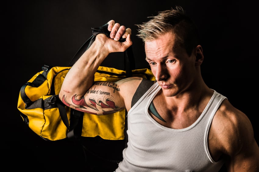athlete, gym bag, gym, workout, muscle
