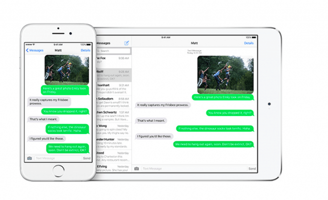 Messages app in iOS 9