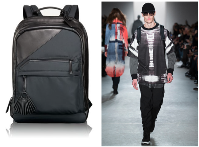 Public School + Tumi backpack runway style