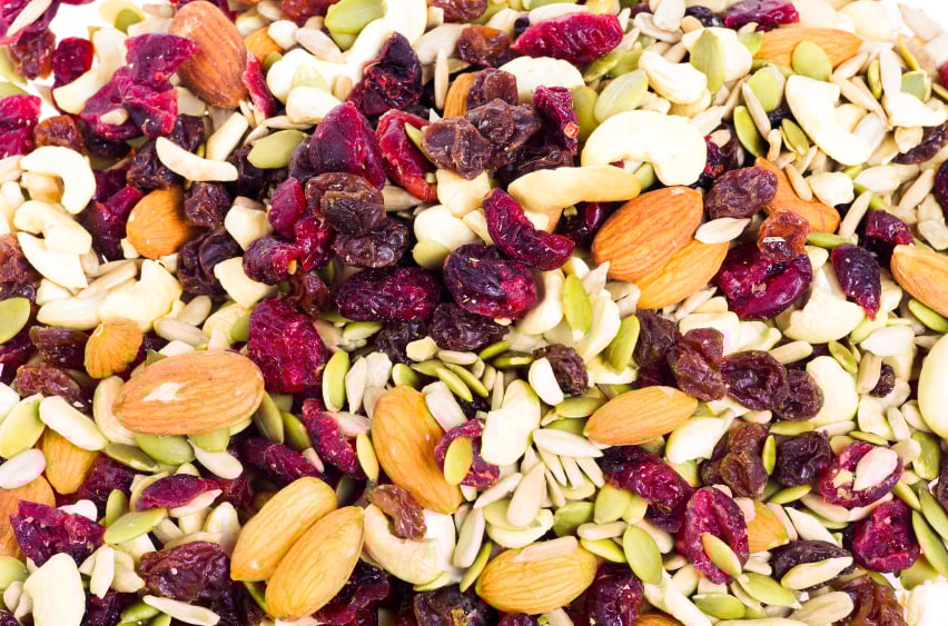 cranberries and various nuts