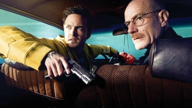 Jesse Pinkman (Aaron Paul) and Walter White (Bryan Cranston) in a promotional image from AMC's 'Breaking Bad'