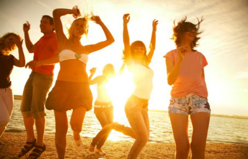 young people partying