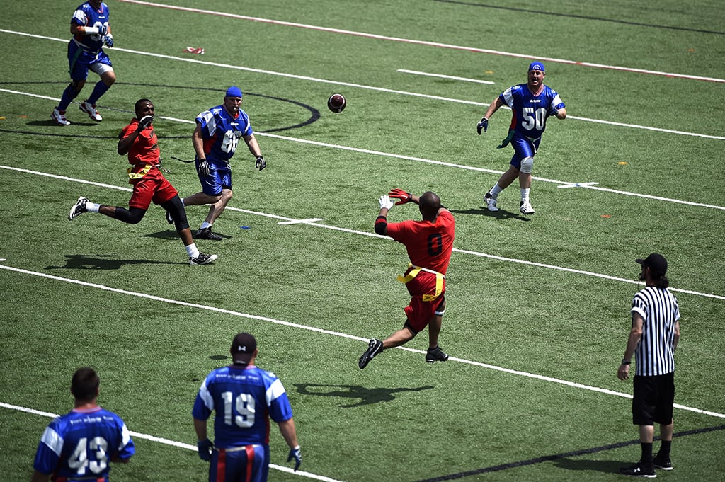 Flag football players