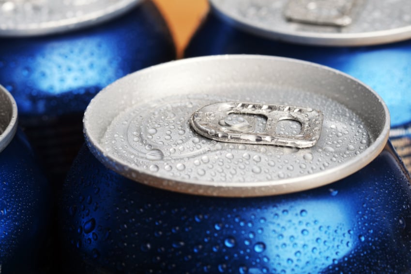 aluminum can, beer