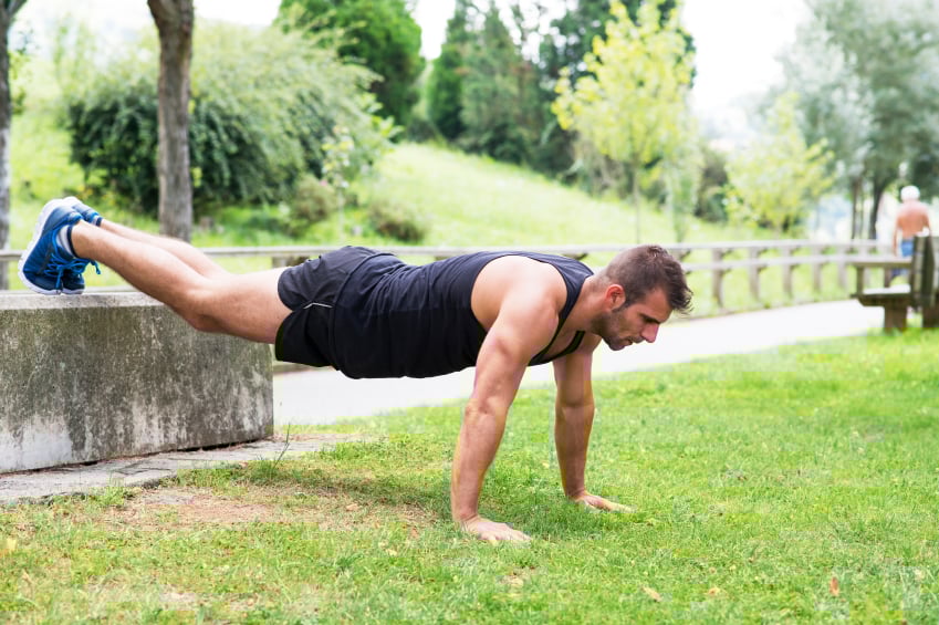 push-ups with feet raised