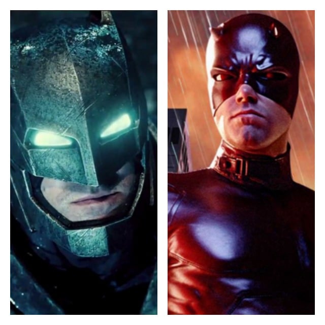 This is a side by side of Ben Affleck as Batman and Daredevil.